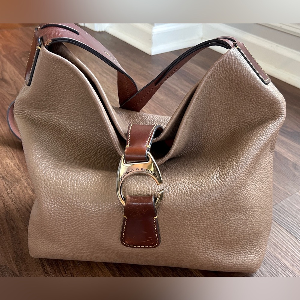 DOONEY & BOURKE Brown Pebble Leather Derby Hobo Slouchy Crossbody Bag Heritage - Picture 7 of 16